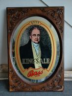 Bass King's ale spiegel,  in houten lijst ontwerp Rob Otten, Verzamelen, Biermerken, Ophalen of Verzenden, Gebruikt, Reclamebord, Plaat of Schild