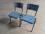 Stapelbare kantine stoel 36 stuks, Ophalen, Kunststof, Blauw, Zo goed als nieuw
