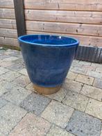 Mooie geglazuurde pot, Tuin en Terras, Bloempotten, Tuin, Rond, Zo goed als nieuw, Minder dan 40 cm