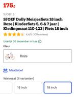 SJOEF Dolly Meisjesfiets 18 inch - Roze, Ophalen, Gebruikt, Handrem, 18 inch