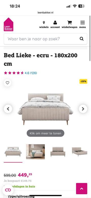 Bed Lieke Leen Bakker beschikbaar voor biedingen