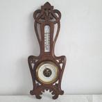 Art nouveau stijl barometer weerstation thermometer hout, Ophalen of Verzenden, Gebruikt, Weerstation
