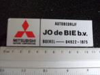 sticker jo de brie boekel autobedrijf mitsubishi motors logo, Verzamelen, Stickers, Bedrijf of Vereniging, Ophalen of Verzenden