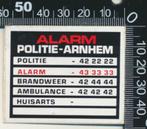 Sticker: Politie - Gemeente Arnhem - Alarm (2), Ophalen of Verzenden, Zo goed als nieuw, Bedrijf of Vereniging