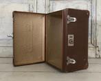 Frans bruin koffertje van geperst karton circa 1930, Antiek en Kunst, Antiek | Woonaccessoires, Ophalen of Verzenden