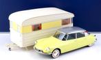 Citroen DS 19 1960 geel & Caravan Digue 1/18 NOREV 181762, Verzenden, Nieuw, Auto, Norev