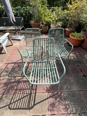 Leenbakker terrasstoelen Vence groen metaal set/3 beschikbaar voor biedingen