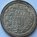 Schitterend dubbeltje 1917, Postzegels en Munten, Munten | Nederland, Zilver, Ophalen of Verzenden, 10 cent, Koningin Wilhelmina