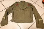 battle dress jas belgie met emblemen belgië, Verzamelen, Ophalen of Verzenden, Landmacht, Overige gebieden, Kleding of Schoenen