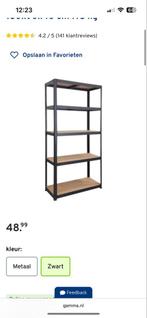 Stellingkasten - 3 zwart, 1 metaalkleurig, Huis en Inrichting, Ophalen of Verzenden, Gebruikt