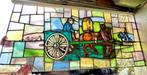 Gebrandschilderd glas-in-loodraam 70x155 Boerenleven, Ophalen