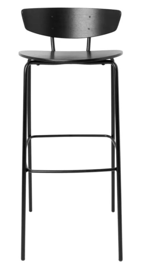 2x Ferm Living Barkruk Herman Zwart twv €838, Huis en Inrichting, Stoelen, Zo goed als nieuw, Twee, Hout, Metaal, Zwart, Ophalen