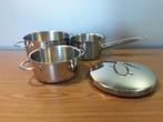 Drie pannen van het gerenommeerde merk Sigg., Ophalen of Verzenden, Zo goed als nieuw, Rvs, Pannenset