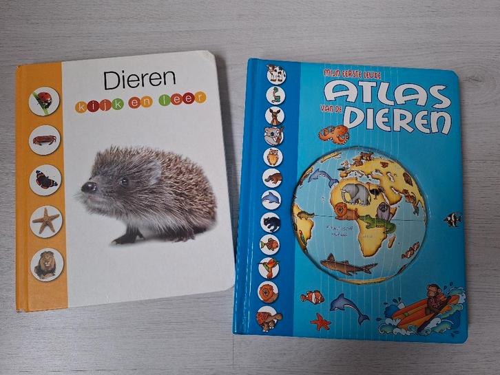 Set boeken Mijn eerste atlas van de dieren en Dieren kijk en, Boeken, Kinderboeken | Baby's en Peuters, Gelezen, 3 tot 4 jaar