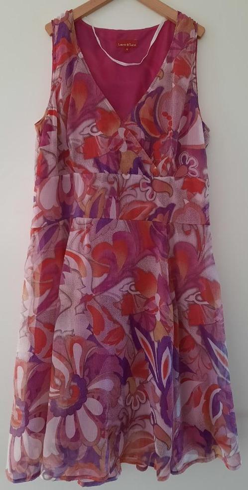 Zomerjurk feestjurk Laura di Sarpi 46, Kleding | Dames, Jurken, Zo goed als nieuw, Maat 46/48 (XL) of groter, Roze, Onder de knie