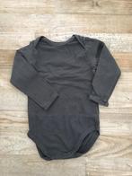 Romper lange mouw donkergrijs, Kinderen en Baby's, Babykleding | Maat 74, Gebruikt, Jongetje of Meisje, Hema, Nacht- of Onderkleding