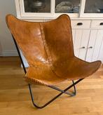 Leren Vlinderstoel - Bruin, Huis en Inrichting, Stoelen, Ophalen, Gebruikt, Bruin, Leer