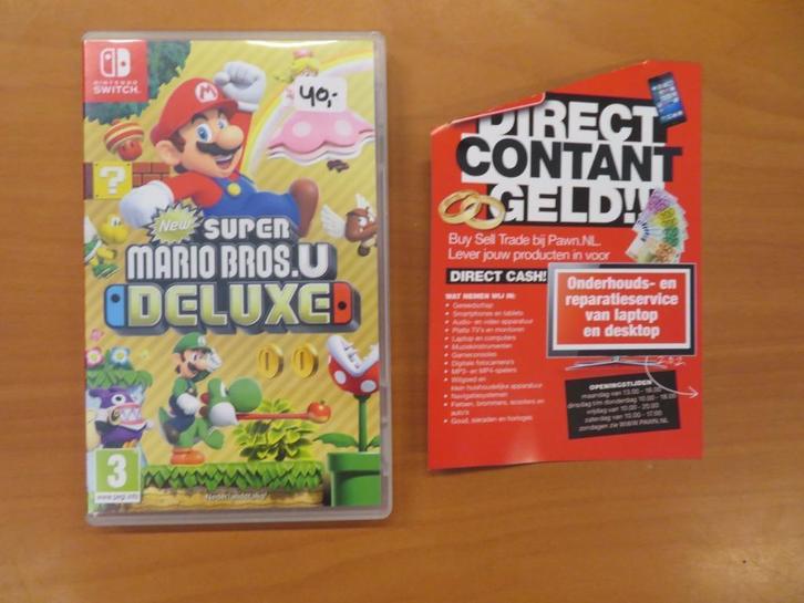 Nintendo Switch New Super Mario Bros. U Deluxe, Spelcomputers en Games, Games | Nintendo Switch, Gebruikt, Platform, 3 spelers of meer