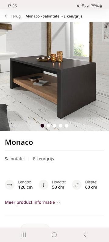 Moderne Salontafel - Eiken/Grijs beschikbaar voor biedingen