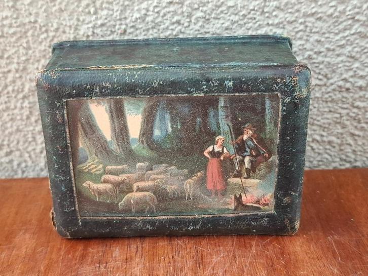 Antiek doosje van papier maché waarin horloge werd bewaard, Sieraden, Tassen en Uiterlijk, Horloges | Antiek, Overige merken, Overige materialen