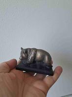 Verzilverde pandabeer van WNF met houten plateau 8x5x5.5cm, Verzamelen, Beelden en Beeldjes, Ophalen of Verzenden, Zo goed als nieuw