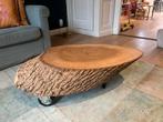 Boomstam bijzet tafel - Uniek, Ophalen, Gebruikt, 100 tot 150 cm, 50 tot 100 cm