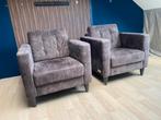 2 Suede Umix Fauteuils - Comfortabel en hoge kwaliteit, Huis en Inrichting, Fauteuils, Ophalen of Verzenden, Zo goed als nieuw