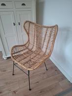 Rotan Vlinderstoel met Metalen Poten, Huis en Inrichting, Stoelen, Ophalen, Gebruikt, Bruin, Vintage