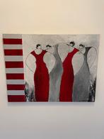 2 Schilderijen Wilhelmien Nijboer, Huis en Inrichting, Ophalen, Zo goed als nieuw, Schilderij, 75 cm of meer