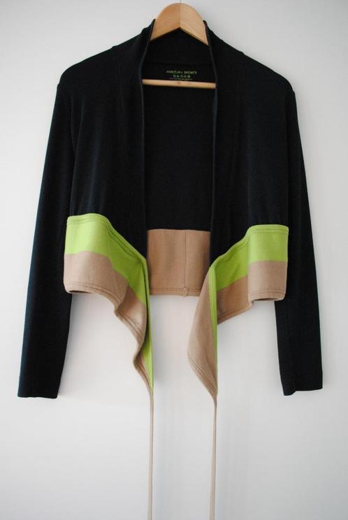Marc Cain Sports wikkelvestje, Kleding | Dames, Truien en Vesten, Zo goed als nieuw, Maat 38/40 (M), Zwart, Verzenden