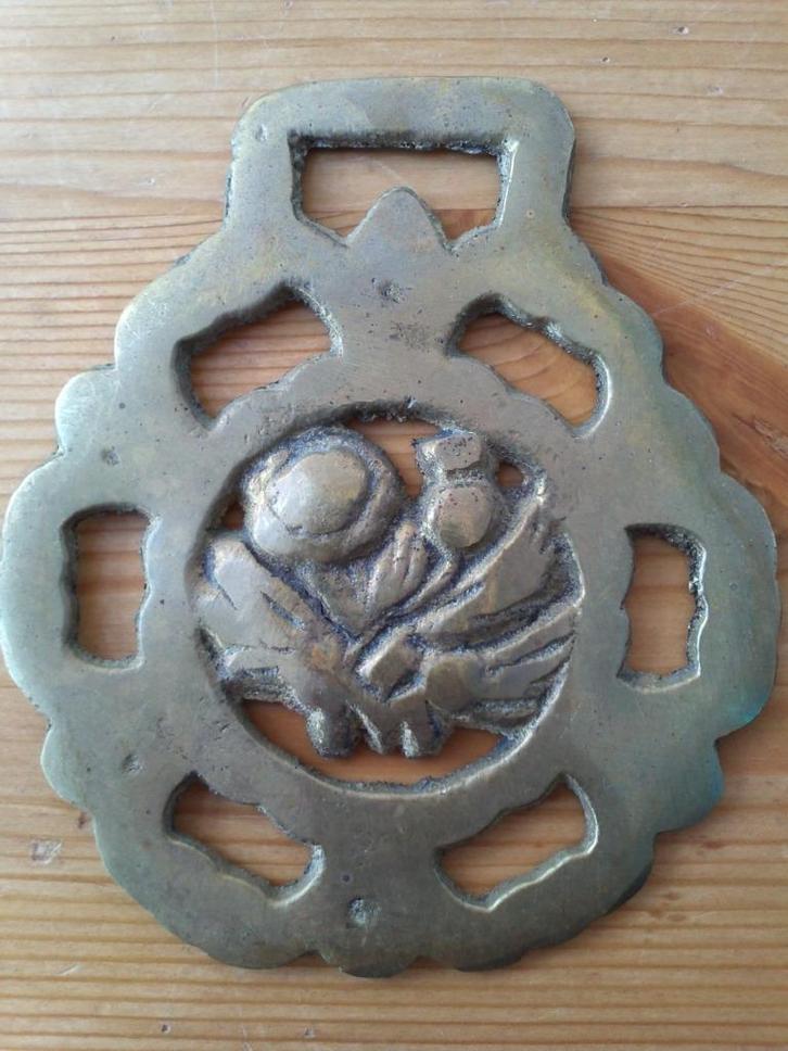 Oud kleppermannetje uit Engeland met een roos., Antiek en Kunst, Antiek | Koper en Brons, Koper, Ophalen of Verzenden