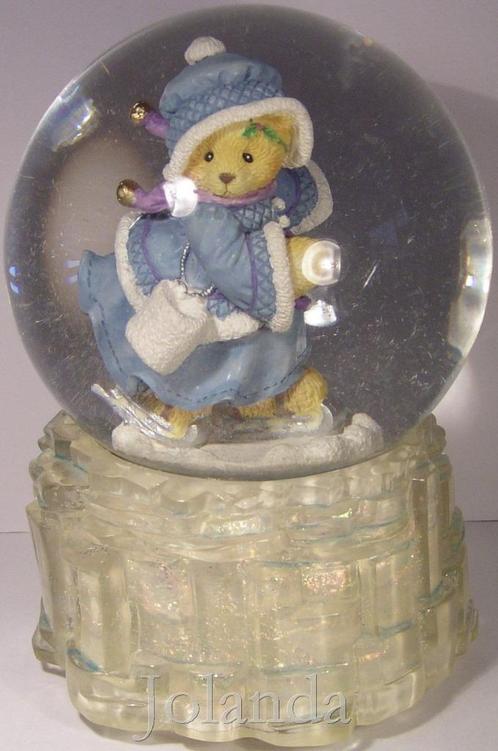 Cherished Teddies Muziekdoos Waterglobe Candace, Verzamelen, Beren en Cherished Teddies, Zo goed als nieuw, Beeldje, Cherished Teddies