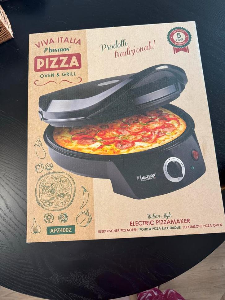 Bestron Viva Italia Pizza Oven & Grill - Nieuw, Witgoed en Apparatuur, Contactgrills, Nieuw, Uitneembare platen, Ophalen