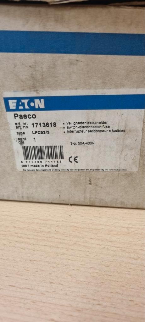 Nieuwe EATON Pasco LPC63/3 lastscheider – 50A 400V, Doe-het-zelf en Verbouw, Elektra en Kabels, Nieuw, Ophalen of Verzenden