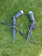 2x grondspot met lamp, Tuin en Terras, Buitenverlichting, Ophalen, Gebruikt