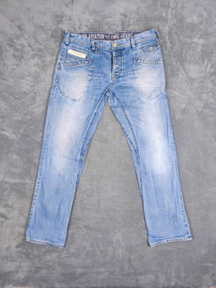 PME Legend Broek Aviator W38 L34 Blauw Denim Pall Mall Jeans, Kleding | Heren, Spijkerbroeken en Jeans, Zo goed als nieuw, W36 - W38 (confectie 52/54)