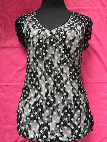 Zwart/wit kanten tuniek . Studio Anneloes*. Maat L. beschikbaar voor biedingen