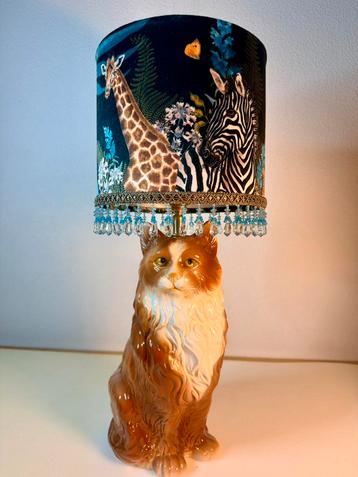Italiaanse tafellamp kat keramiek beschikbaar voor biedingen