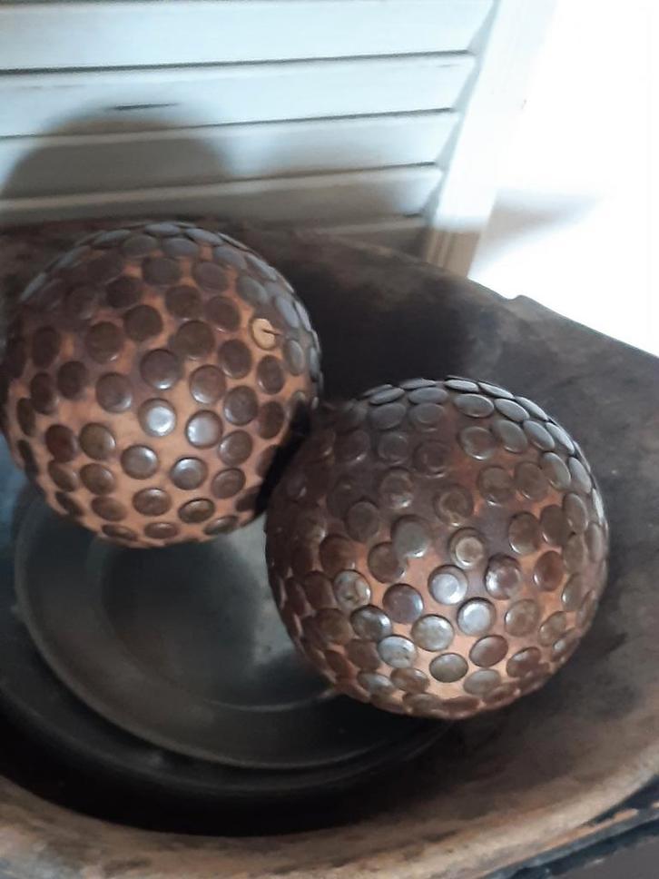 Houten "spijkerballen,"massief ,landelijk sober, Antiek en Kunst, Curiosa en Brocante, Ophalen of Verzenden