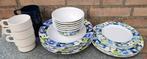 Camping Servies 4-6 persoons bloemenprint, Caravans en Kamperen, Kampeeraccessoires, Ophalen of Verzenden, Gebruikt
