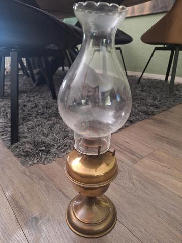 Antieke Koperen Olielamp met Lont beschikbaar voor biedingen
