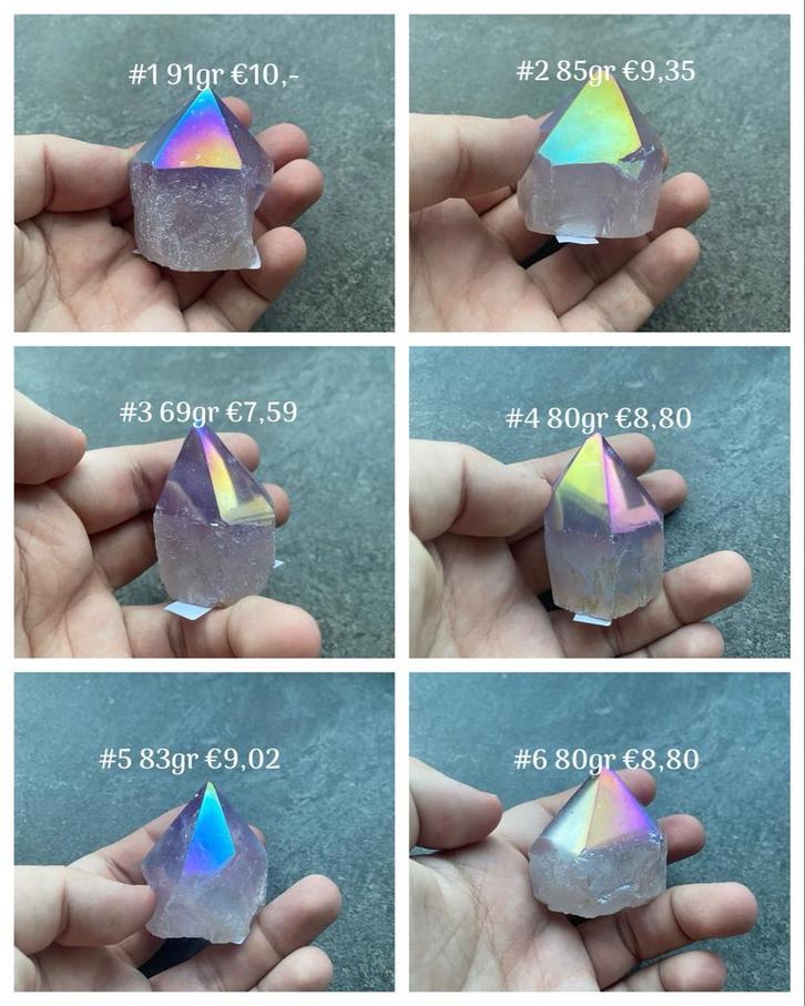 Aura Amethist Punt, Verzamelen, Mineralen en Fossielen, Mineraal, Ophalen of Verzenden