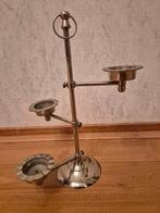 Chroom verstelbare kandelaar, Antiek en Kunst, Antiek | Kandelaars, Ophalen of Verzenden