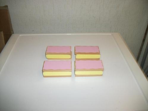 4 houten tompouce's met klitteband (Hema), Kinderen en Baby's, Speelgoed | Houten speelgoed, Gebruikt, Overige typen, Ophalen of Verzenden