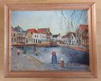 Schilderij - wintertafereel - uitzicht op de Kolk Spaarndam, Antiek en Kunst, Ophalen of Verzenden