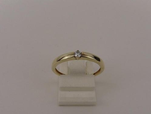 Gouden damesring met zirkonia                            G43, Sieraden, Tassen en Uiterlijk, Ringen, Gebruikt, Dame, 18 tot 19