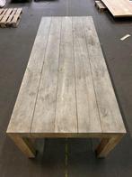 Teak tuintafel 100x240cm – Showmodel (vergrijsd), Tuin en Terras, Tuintafels, Ophalen, Gebruikt, Rechthoekig, Teakhout