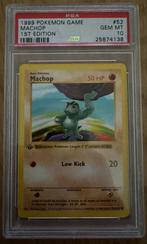PSA 10 Machop 1999 1st Edition - Zeldzaam!, Ophalen of Verzenden, Zo goed als nieuw, Losse kaart