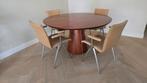 Design Eethoek: Time design Tafel & Leolux Natello Stoelen, Huis en Inrichting, Tafels | Eettafels, Ophalen, Design, Rond, Zo goed als nieuw