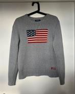 Grijze polo ralph lauren pull met usa vlag, Ophalen of Verzenden, Zo goed als nieuw, Ralph Lauren, Maat 36 (S)